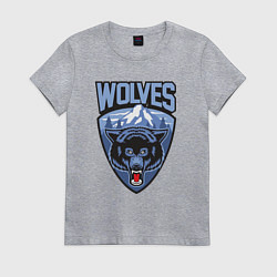 Футболка хлопковая женская Мы волки, цвет: меланж