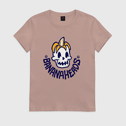 Футболка хлопковая женская Банановые головы, цвет: пыльно-розовый