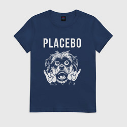 Футболка хлопковая женская Placebo rock dog, цвет: тёмно-синий
