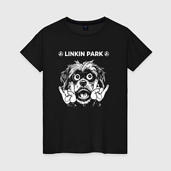 Футболка хлопковая женская Linkin Park 2024 rock dog, цвет: черный