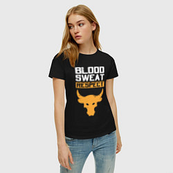 Футболка хлопковая женская Blood sweet respect logo, цвет: черный — фото 2