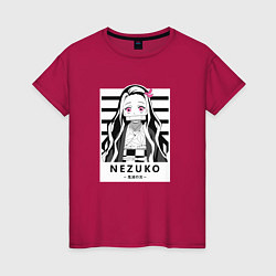 Футболка хлопковая женская Nezuko girl hunter one, цвет: маджента