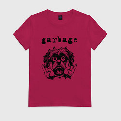 Футболка хлопковая женская Garbage - rock dog, цвет: маджента