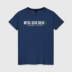 Футболка хлопковая женская Metal gear solid 3 Snake eater logo, цвет: тёмно-синий