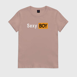 Футболка хлопковая женская Sexyboy pornhub, цвет: пыльно-розовый