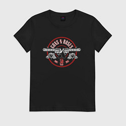 Футболка хлопковая женская Guns N Roses 30 years, цвет: черный
