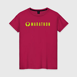 Футболка хлопковая женская Marthon logotype, цвет: маджента