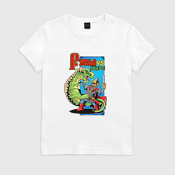Футболка хлопковая женская Русы и ящеры, цвет: белый