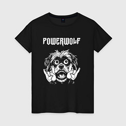 Футболка хлопковая женская Powerwolf rock dog, цвет: черный