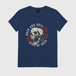 Футболка хлопковая женская Король рок н ролла, цвет: тёмно-синий