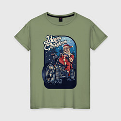 Женская футболка Santa Biker