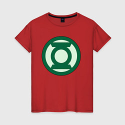 Футболка хлопковая женская Green lantern logo, цвет: красный