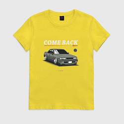 Футболка хлопковая женская Toyota chaser come back, цвет: желтый