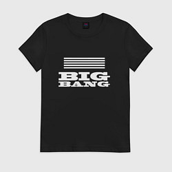 Футболка хлопковая женская Big bang лого, цвет: черный