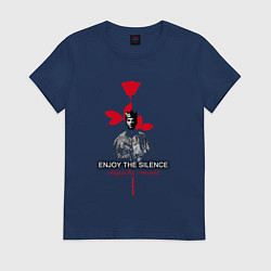 Футболка хлопковая женская Depeche Mode - Enjoy the silence dave, цвет: тёмно-синий