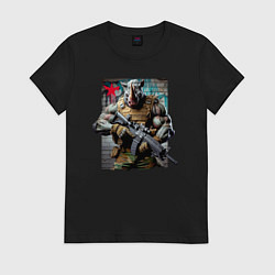 Футболка хлопковая женская Cool rhino - special forces, цвет: черный