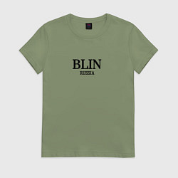 Футболка хлопковая женская Blin, цвет: авокадо