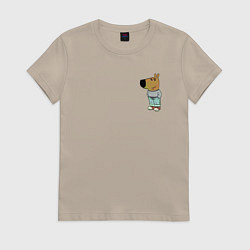 Футболка хлопковая женская Just a chill guy, цвет: миндальный