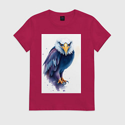 Футболка хлопковая женская Синий орел, цвет: маджента