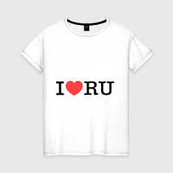 Женская футболка I love RU (horizontal)