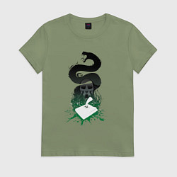 Футболка хлопковая женская Дневник Тома Реддла - Гарри Поттер, цвет: авокадо