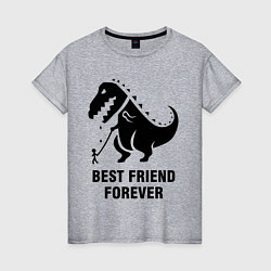 Футболка хлопковая женская Godzilla best friend, цвет: меланж