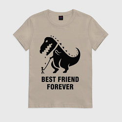Футболка хлопковая женская Godzilla best friend, цвет: миндальный