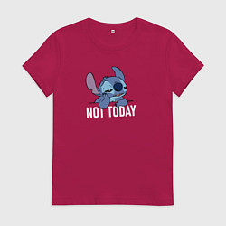 Футболка хлопковая женская Not today Stitch, цвет: маджента