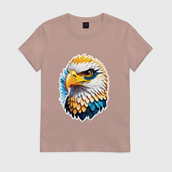 Футболка хлопковая женская Яркая голова орла, цвет: пыльно-розовый
