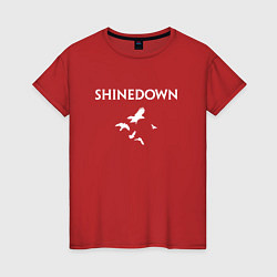 Футболка хлопковая женская Shinedown - logo, цвет: красный