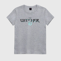 Футболка хлопковая женская The witcher 4 logo, цвет: меланж