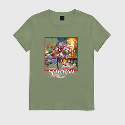 Футболка хлопковая женская Гуйнайфэнь, цвет: авокадо