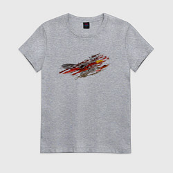 Футболка хлопковая женская Орел в закате, цвет: меланж