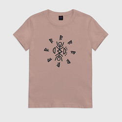 Футболка хлопковая женская Таинственный амулет Извне, цвет: пыльно-розовый