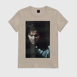 Футболка хлопковая женская Пила Марк Хоффман, цвет: миндальный