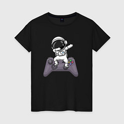 Футболка хлопковая женская Space dab gamer, цвет: черный