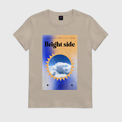 Футболка хлопковая женская Светлая сторона, цвет: миндальный