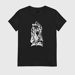 Футболка хлопковая женская Советский Воин - освободитель, цвет: черный