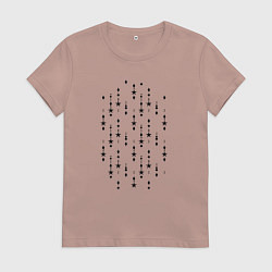 Футболка хлопковая женская Паттерн цепочки звёздочки, цвет: пыльно-розовый