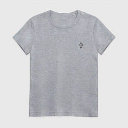 Футболка хлопковая женская Гранж ворон, цвет: меланж