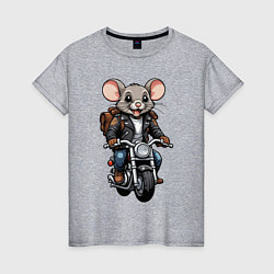 Футболка хлопковая женская Biker mice, цвет: меланж