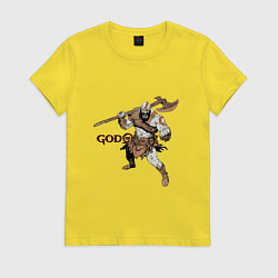 Футболка хлопковая женская Кратос - God Of War, цвет: желтый