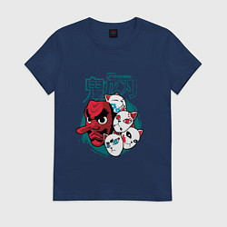 Футболка хлопковая женская Клинок рассекающий демонов Урокодаки, цвет: тёмно-синий
