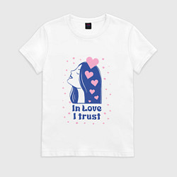 Футболка хлопковая женская Верю в любовь, цвет: белый