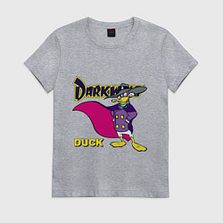 Футболка хлопковая женская Чёрный плащ - Кряк Лапчатый, цвет: меланж