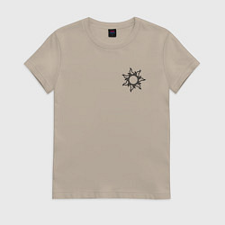 Футболка хлопковая женская Мое солнце - из парного набора, цвет: миндальный