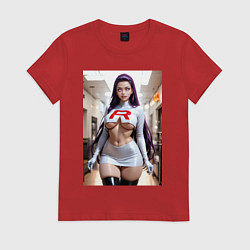 Футболка хлопковая женская Джесси Команда R Покемон, цвет: красный