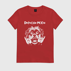 Футболка хлопковая женская Depeche Mode rock dog, цвет: красный