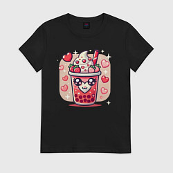 Женская футболка Бабл ти день святого валентина