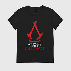 Футболка хлопковая женская Assassins Creed Shadows - badge, цвет: черный